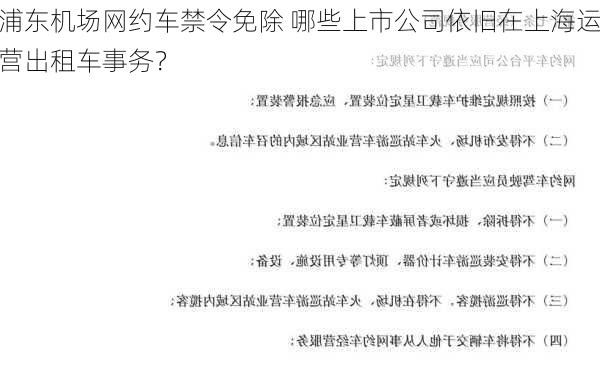 浦东机场网约车禁令免除 哪些上市公司依旧在上海运营出租车事务？