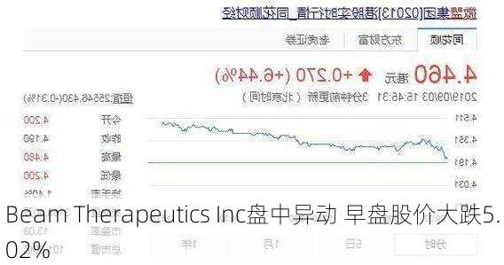 Beam Therapeutics Inc盘中异动 早盘股价大跌5.02%-第3张图片-