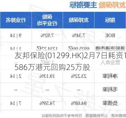 友邦保险(01299.HK)2月7日耗资1586万港元回购25万股-第1张图片-