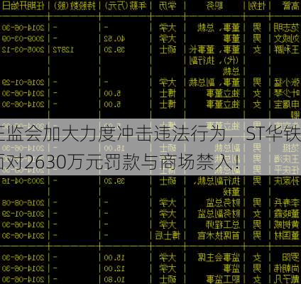 证监会加大力度冲击违法行为，ST华铁面对2630万元罚款与商场禁入！-第2张图片-