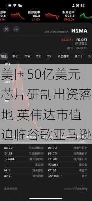 美国50亿美元芯片研制出资落地 英伟达市值迫临谷歌亚马逊-第2张图片-