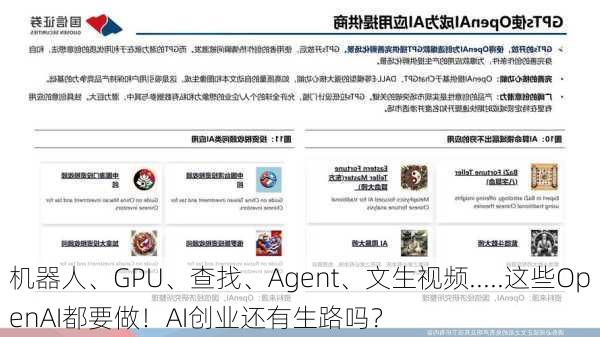 机器人、GPU、查找、Agent、文生视频.....这些OpenAI都要做！AI创业还有生路吗？-第3张图片-