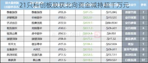 21只科创板股获北向资金减持超千万元-第1张图片-