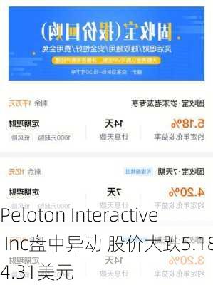 Peloton Interactive Inc盘中异动 股价大跌5.18%报4.31美元-第2张图片-