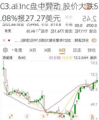 C3.ai Inc盘中异动 股价大跌5.08%报27.27美元-第1张图片-