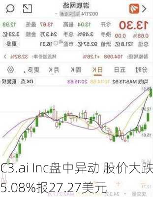 C3.ai Inc盘中异动 股价大跌5.08%报27.27美元-第3张图片-