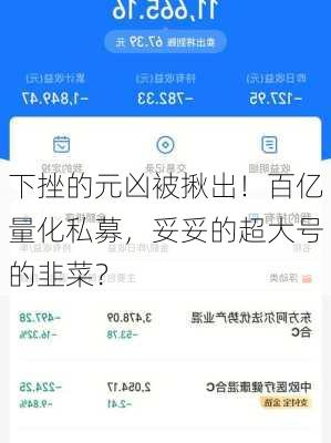 下挫的元凶被揪出！百亿量化私募，妥妥的超大号的韭菜？-第1张图片-