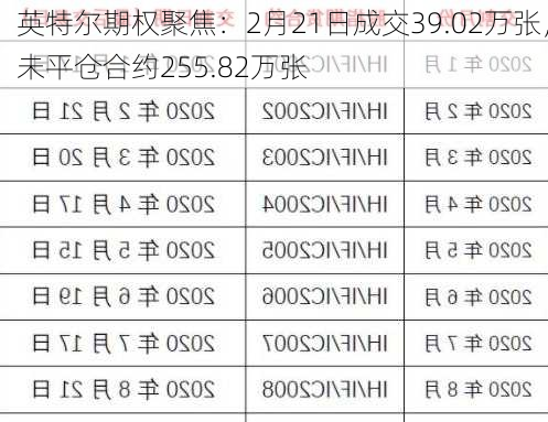 英特尔期权聚焦：2月21日成交39.02万张，未平仓合约255.82万张-第3张图片-