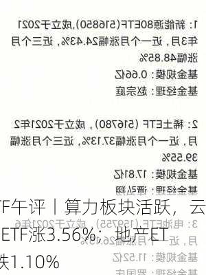 ETF午评丨算力板块活跃，云计算ETF涨3.56%；地产ETF跌1.10%-第2张图片-