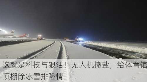 这就是科技与狠活！无人机撒盐，给体育馆顶棚除冰雪排险情