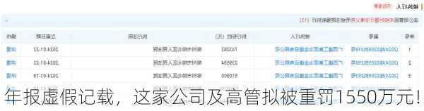 年报虚假记载，这家公司及高管拟被重罚1550万元！-第3张图片-
