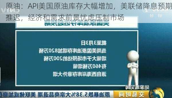 原油：API美国原油库存大幅增加，美联储降息预期推迟，经济和需求前景忧虑压制市场-第1张图片-