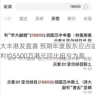 大丰港发盈喜 预期年度股东应占溢利约5500万港元同比扭亏为盈-第1张图片-