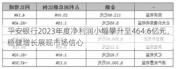 平安银行2023年度净利润小幅攀升至464.6亿元，稳健增长展现市场信心-第2张图片-