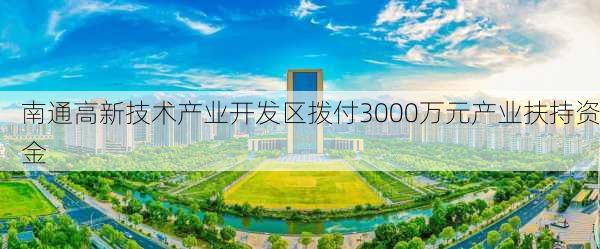 南通高新技术产业开发区拨付3000万元产业扶持资金