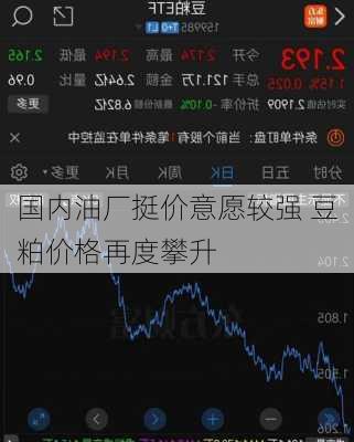 国内油厂挺价意愿较强 豆粕价格再度攀升-第3张图片-