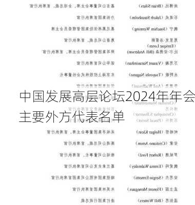 中国发展高层论坛2024年年会主要外方代表名单-第2张图片-