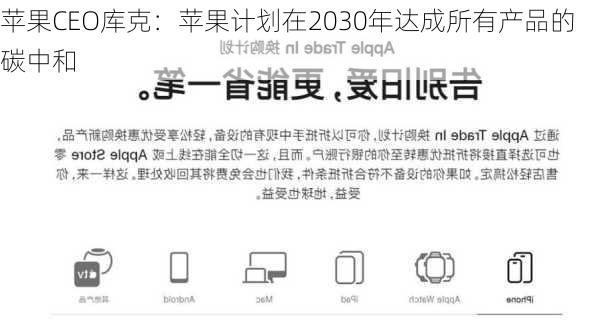 苹果CEO库克：苹果计划在2030年达成所有产品的碳中和-第1张图片-