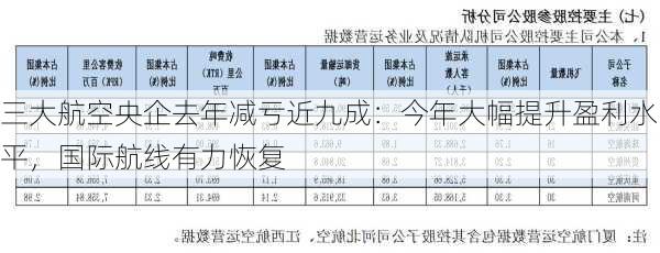 三大航空央企去年减亏近九成：今年大幅提升盈利水平，国际航线有力恢复-第1张图片-