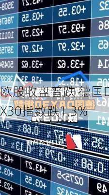 欧股收盘普跌 德国DAX30指数跌1.3%