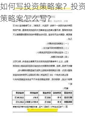 如何写投资策略案？投资策略案怎么写？-第3张图片-