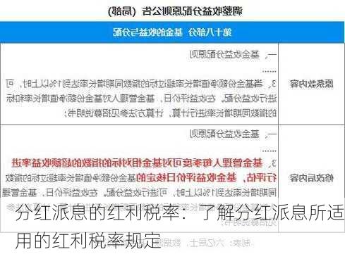 分红派息的红利税率：了解分红派息所适用的红利税率规定-第3张图片-