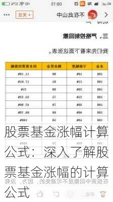 股票基金涨幅计算公式：深入了解股票基金涨幅的计算公式-第2张图片-