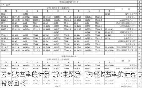 内部收益率的计算与资本预算：内部收益率的计算与投资回报-第1张图片-