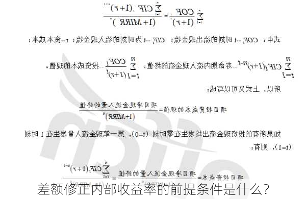 差额修正内部收益率的前提条件是什么？-第2张图片-