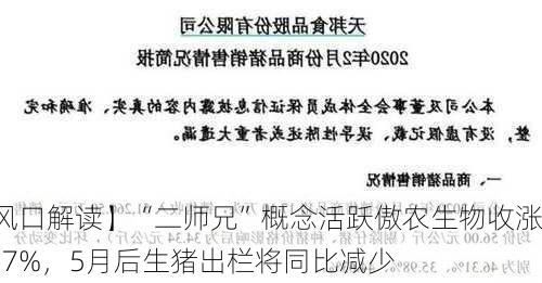 【风口解读】“二师兄”概念活跃傲农生物收涨3.17%，5月后生猪出栏将同比减少-第3张图片-