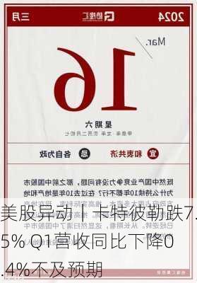 美股异动｜卡特彼勒跌7.5% Q1营收同比下降0.4%不及预期