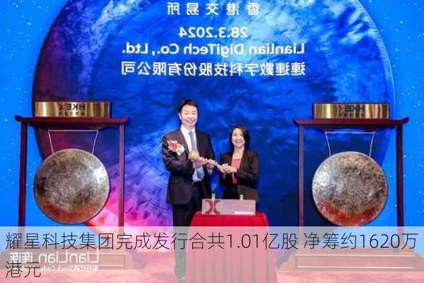 耀星科技集团完成发行合共1.01亿股 净筹约1620万港元