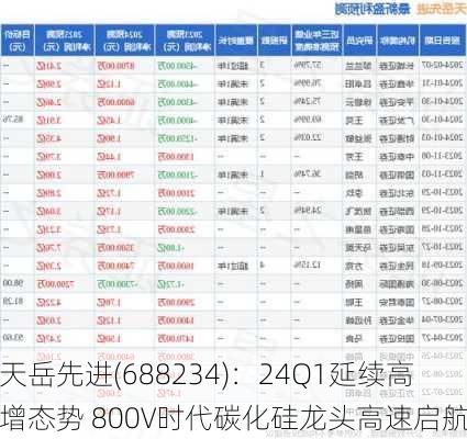 天岳先进(688234)：24Q1延续高增态势 800V时代碳化硅龙头高速启航-第1张图片-