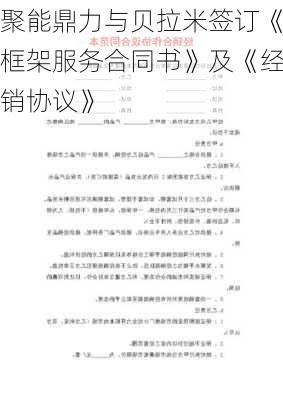 聚能鼎力与贝拉米签订《框架服务合同书》及《经销协议》-第2张图片-