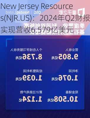 New Jersey Resources(NJR.US)：2024年Q2财报实现营收6.579亿美元