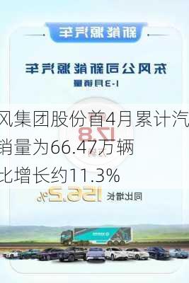 东风集团股份首4月累计汽车销量为66.47万辆 同比增长约11.3%