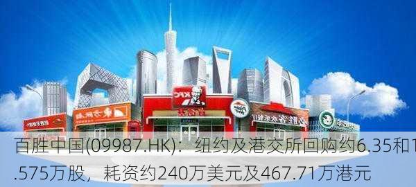 百胜中国(09987.HK)：纽约及港交所回购约6.35和1.575万股，耗资约240万美元及467.71万港元-第2张图片-