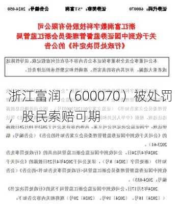 浙江富润（600070）被处罚，股民索赔可期-第3张图片-