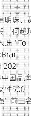 董明珠、贾玲、何超琼入选“TopBrand 2024中国品牌女性500强”前三名-第3张图片-