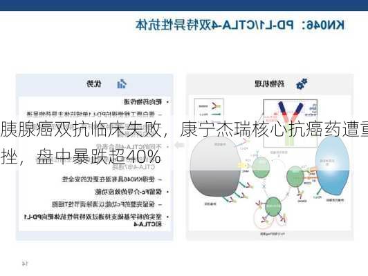 胰腺癌双抗临床失败，康宁杰瑞核心抗癌药遭重挫，盘中暴跌超40%-第1张图片-