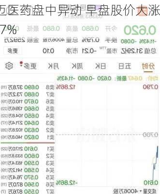 必迈医药盘中异动 早盘股价大涨5.77%-第2张图片-