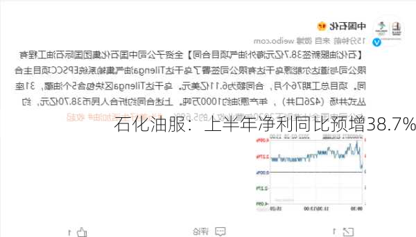 石化油服：上半年净利同比预增38.7%