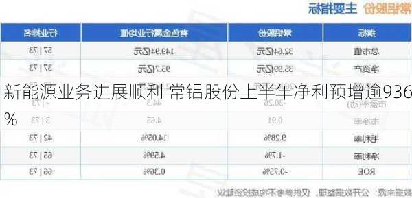 新能源业务进展顺利 常铝股份上半年净利预增逾936%-第3张图片-