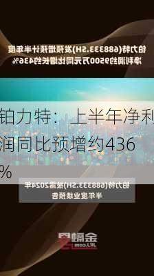 铂力特：上半年净利润同比预增约436%-第1张图片-