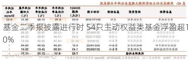 基金二季报披露进行时 54只主动权益类基金浮盈超10%-第1张图片-