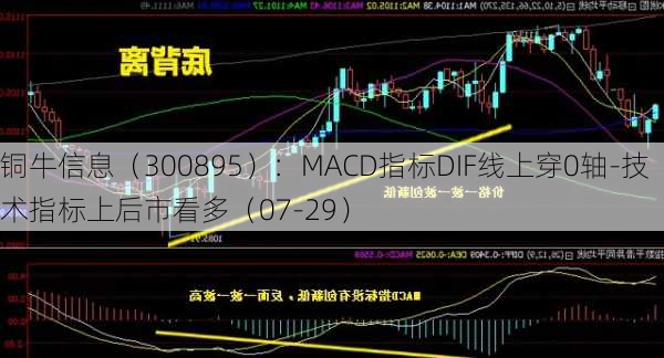 铜牛信息（300895）：MACD指标DIF线上穿0轴-技术指标上后市看多（07-29）