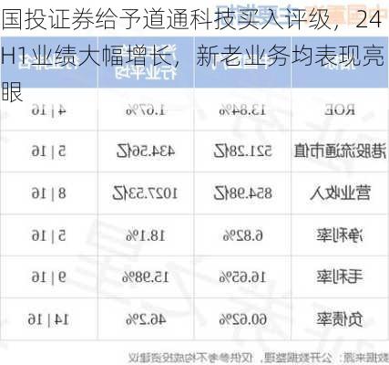 国投证券给予道通科技买入评级，24H1业绩大幅增长，新老业务均表现亮眼