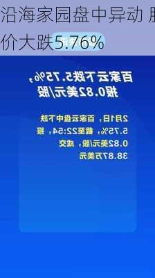 沿海家园盘中异动 股价大跌5.76%-第2张图片-