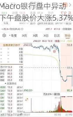 Macro银行盘中异动 下午盘股价大涨5.37%-第2张图片-