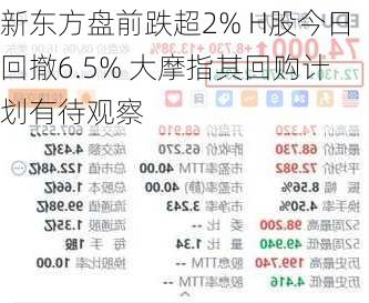 新东方盘前跌超2% H股今日回撤6.5% 大摩指其回购计划有待观察-第1张图片-